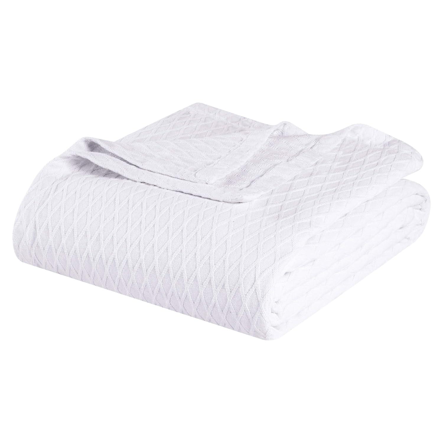 Superior Diamond Weave All-Season Bedding Cotton Throw Layering Blanket