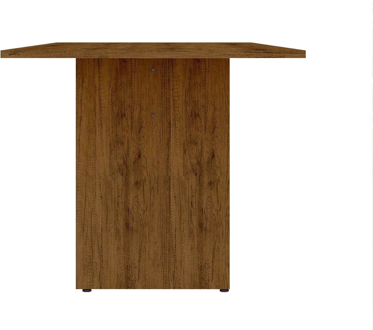 67.91" Nomad Dining Table Natural - Manhattan Comfort: Pedestal Base, MDF, Seats 6