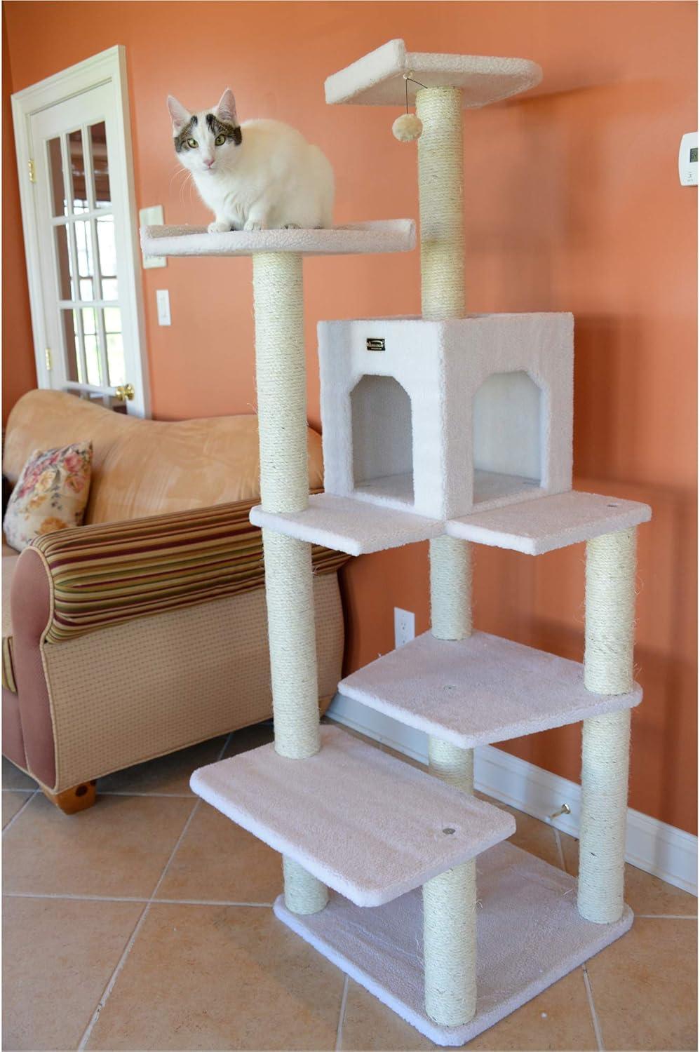 Ivory 68-Inch Cat Tree with Condo and Perches