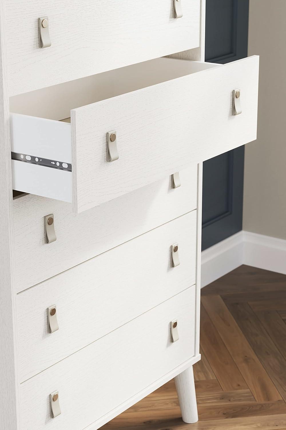 Aprilyn 5 Drawer 29.88" W Lingerie Chest withInterchangeable Leather Handles