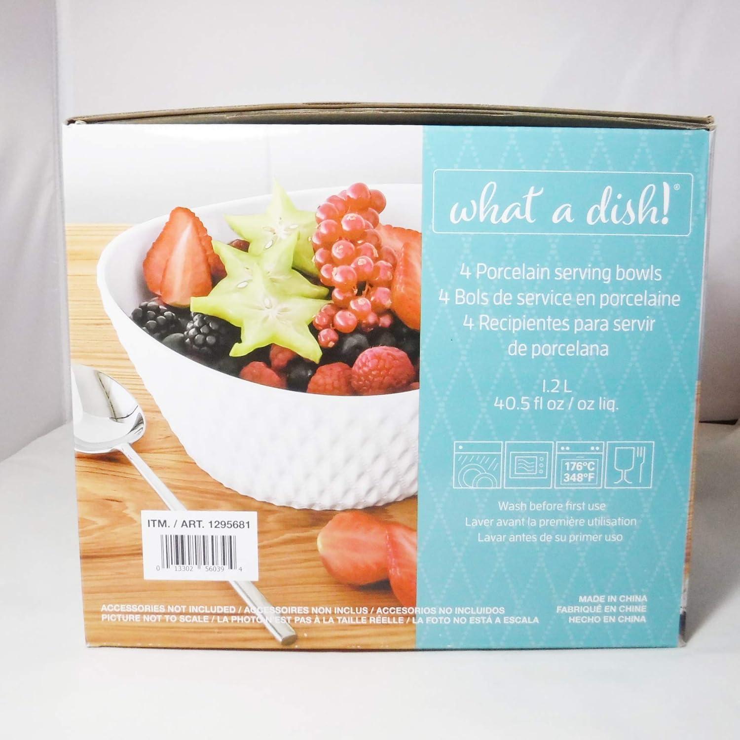 Overandback What A Dish 4-piece Serving Bowl Set Stoneware Plates Microwave Safe