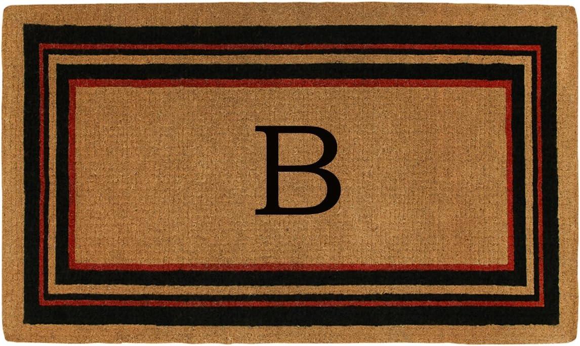 Esquire Monogrammed Coir Outdoor Doormat, 2' x 3', Letter B