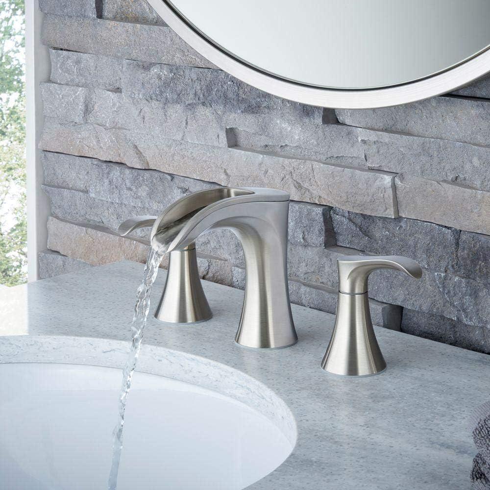 Pfister LF049BRKK Brea 8 in. Widespread 2-Handle Waterfall Bathroom Faucet in Brushed Nickel