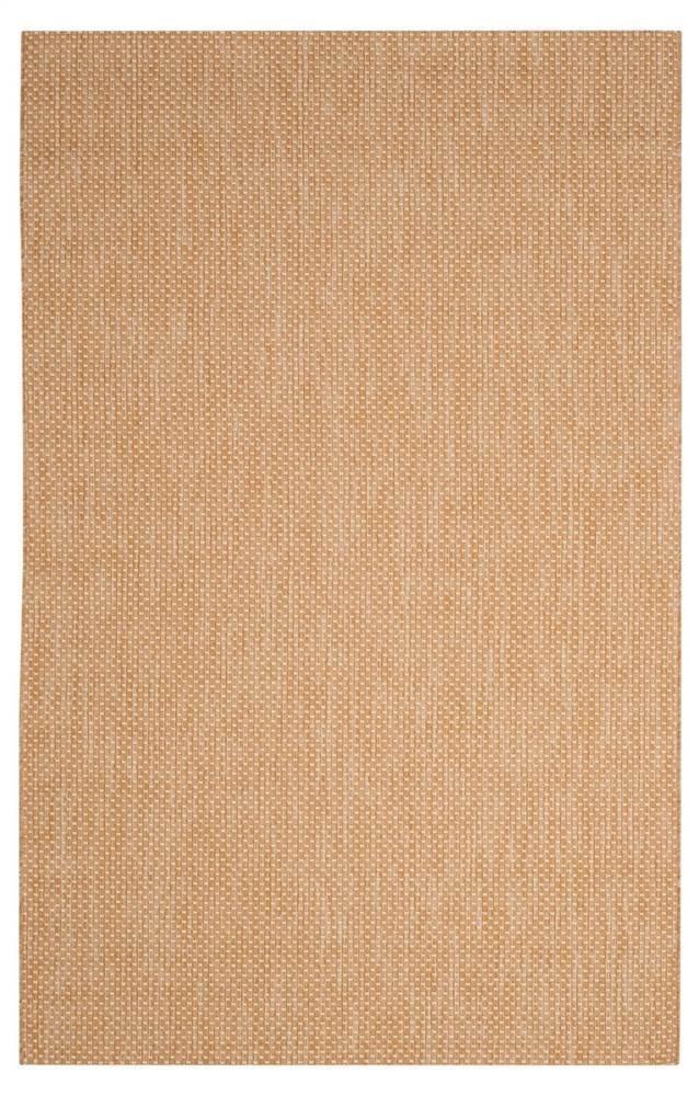 SAFAVIEH Courtyard Finnian Solid Dotted Indoor/Outdoor Area Rug, 6'7" x 9'6", Natural/Cream