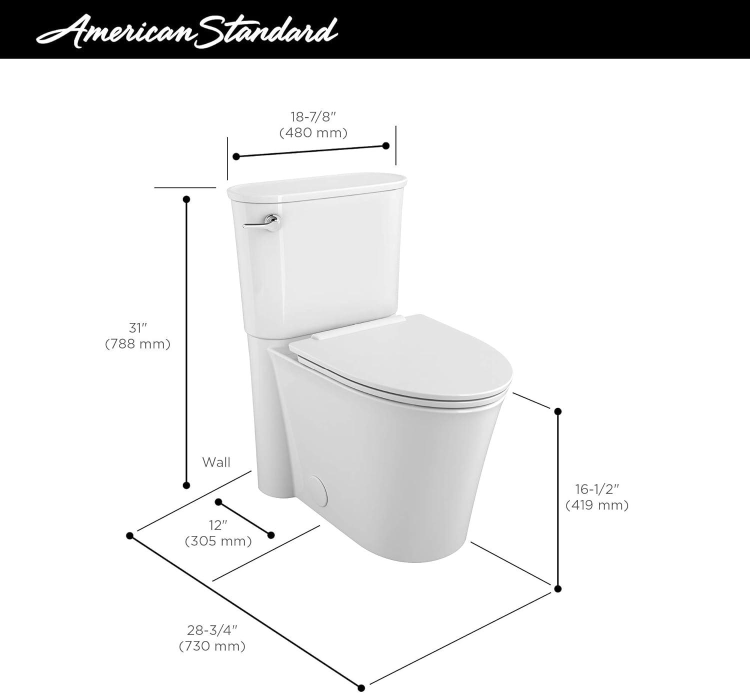 American Standard Studio S 1.28 Gallons GPF Elongated Comfort Height Floor Mounted Two-Piece Toilet (Seat Included)