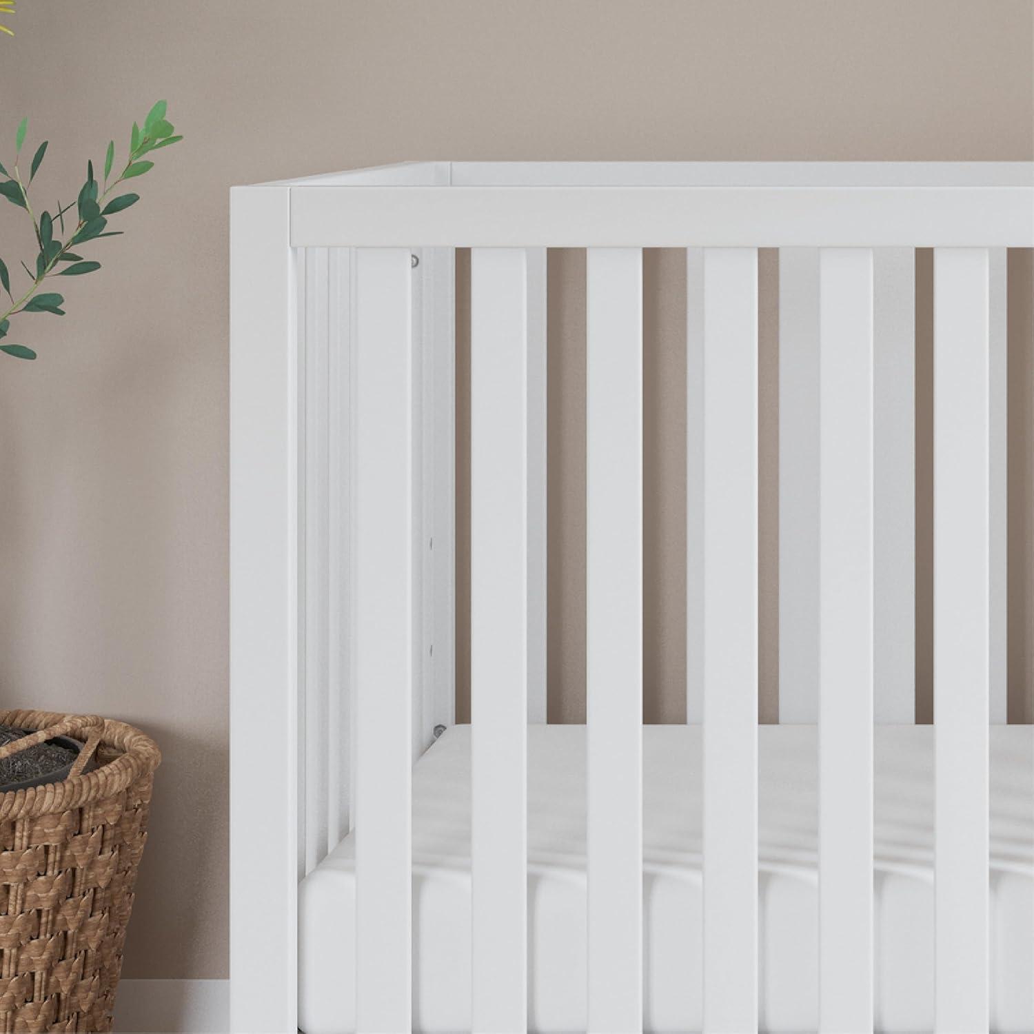 Child Craft SOHO 2 Piece Nursery Furniture Set, 4-in-1 Convertible Crib and Dresser (White/Natural)