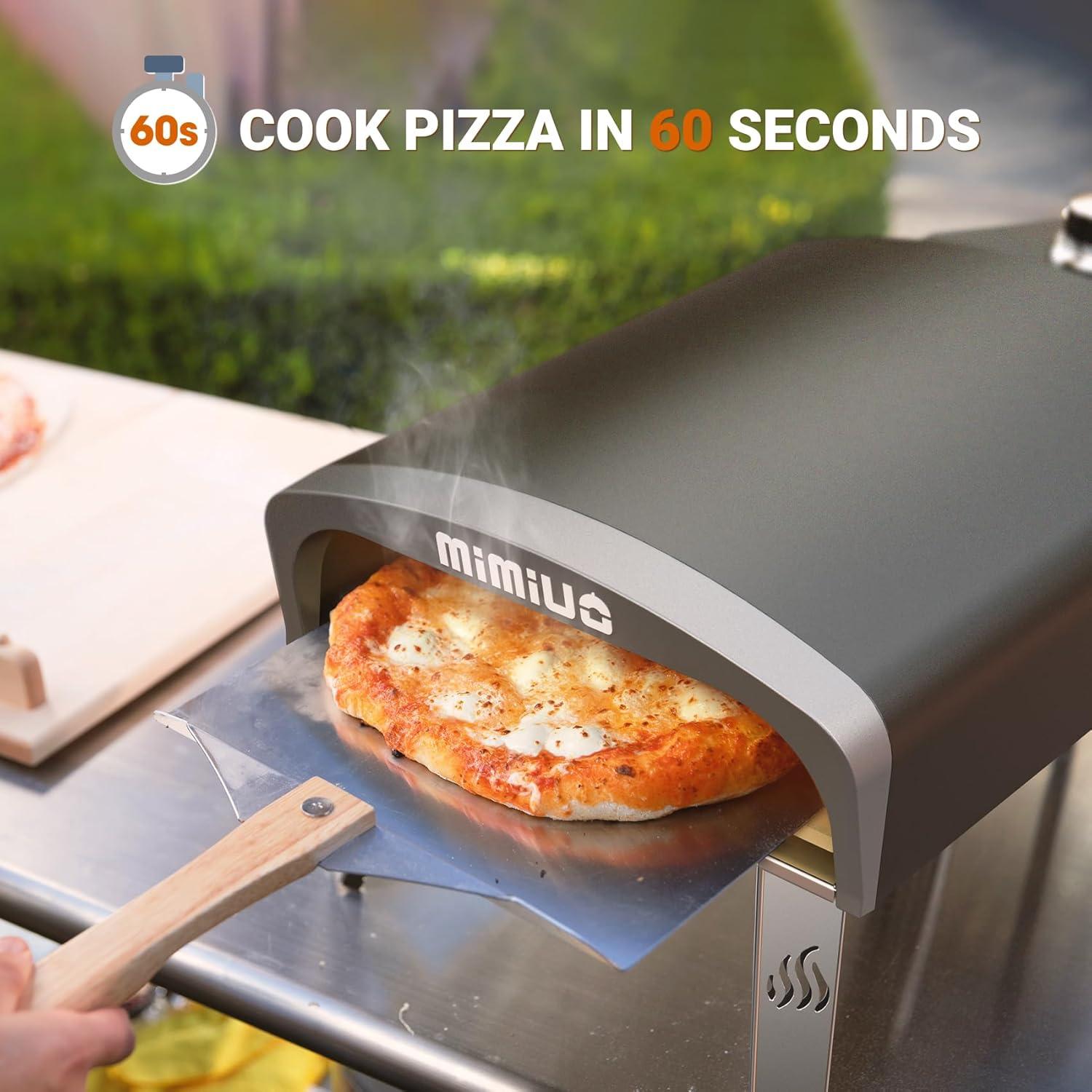 Portable Gas Propane Pizza Oven with 13" Pizza Stone & Foldable Legs, Grilling Stove for Outdoor Camping