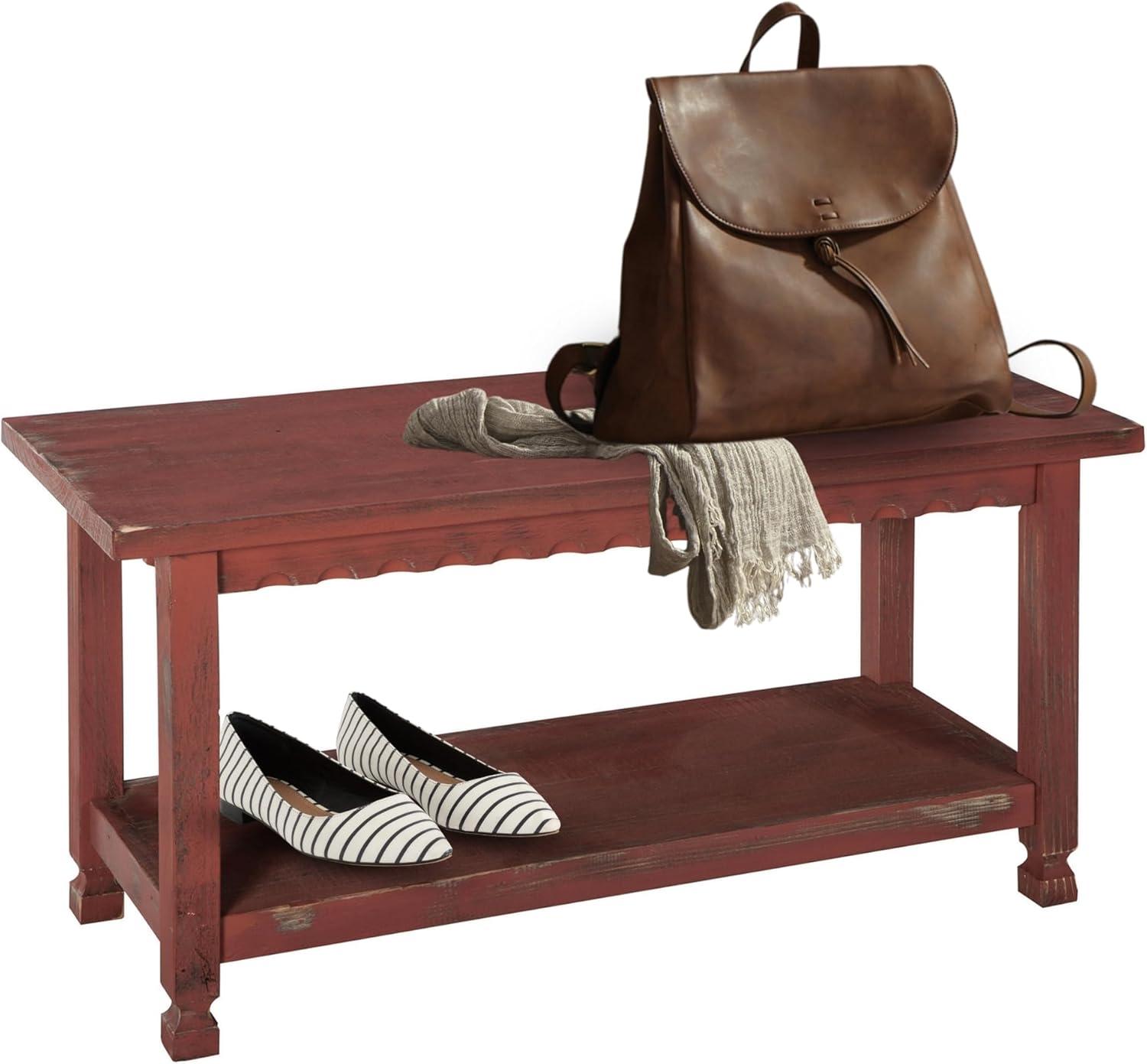 Country Cottage Bench, Red Antique