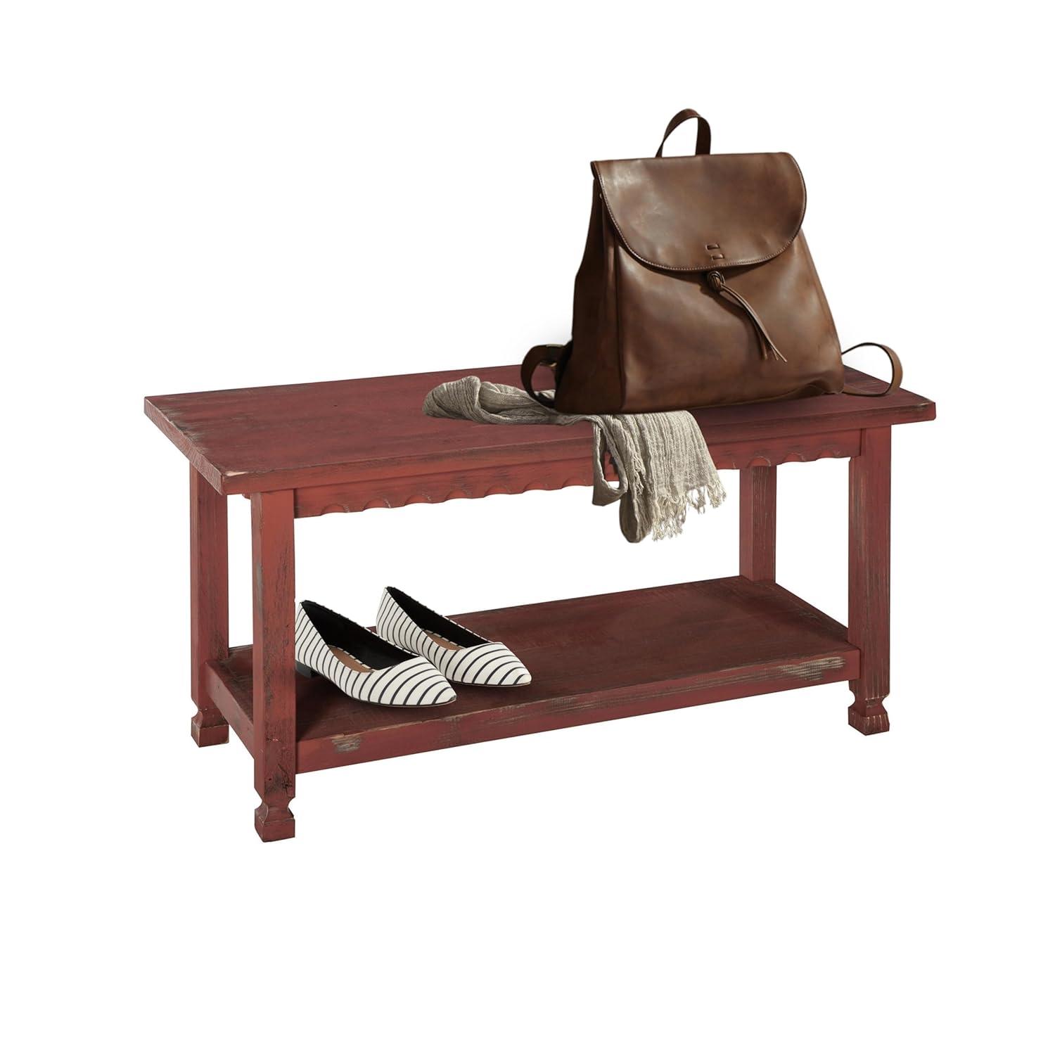 Country Cottage Bench, Red Antique