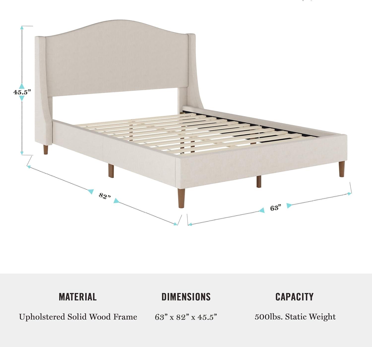 Martha Stewart Martha Stewart Amelia Upholstered Platform Bed With Curved Headboard