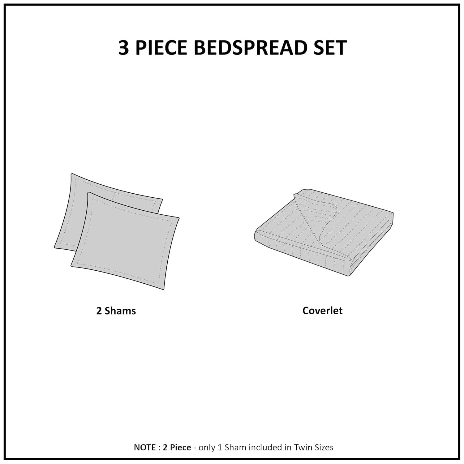Cream Microfiber Reversible Full Bedspread Set