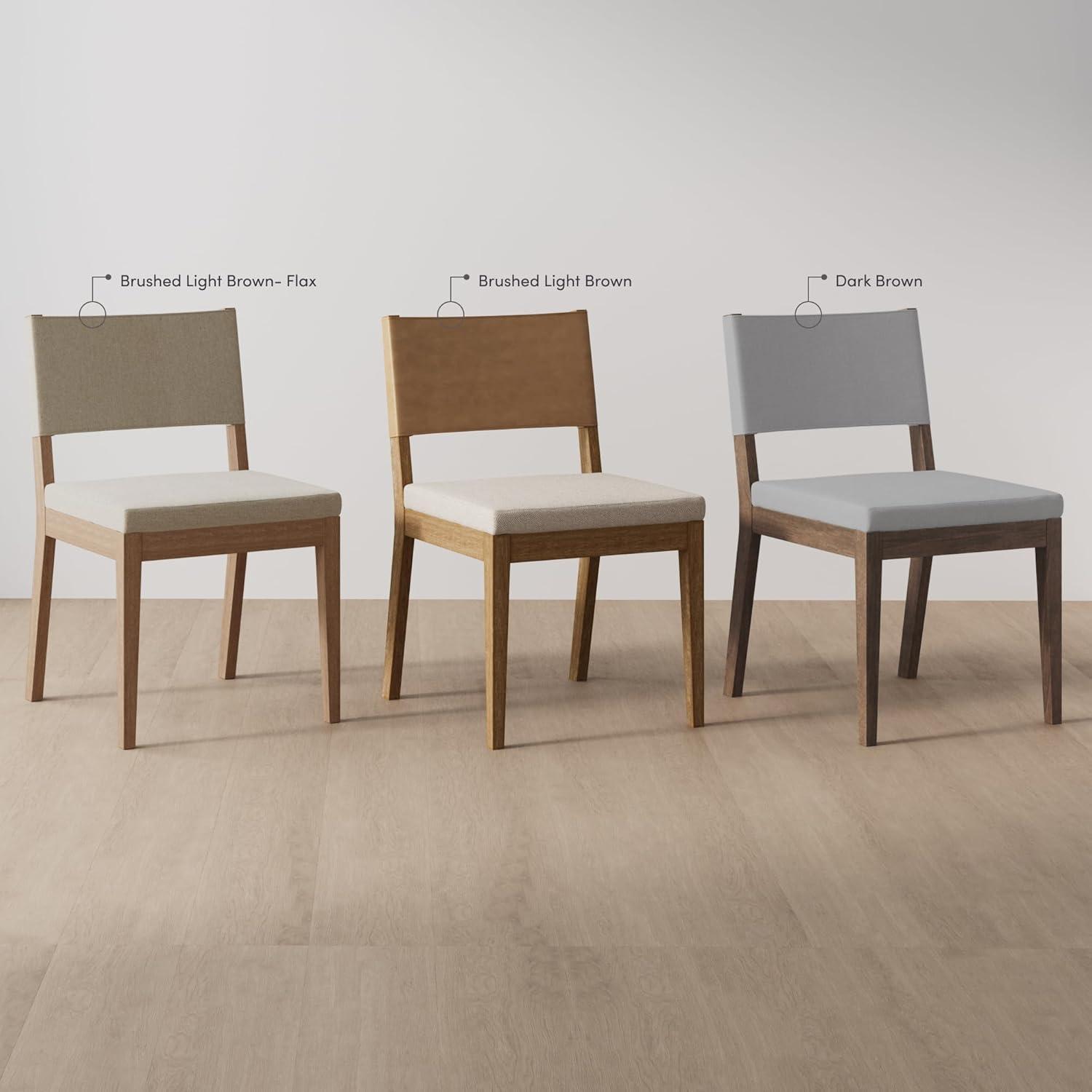 44" Linus Wood Sling Back Chair with Cushion, Flax Upholstery - Nathan James: Easy 20 Min Assembly