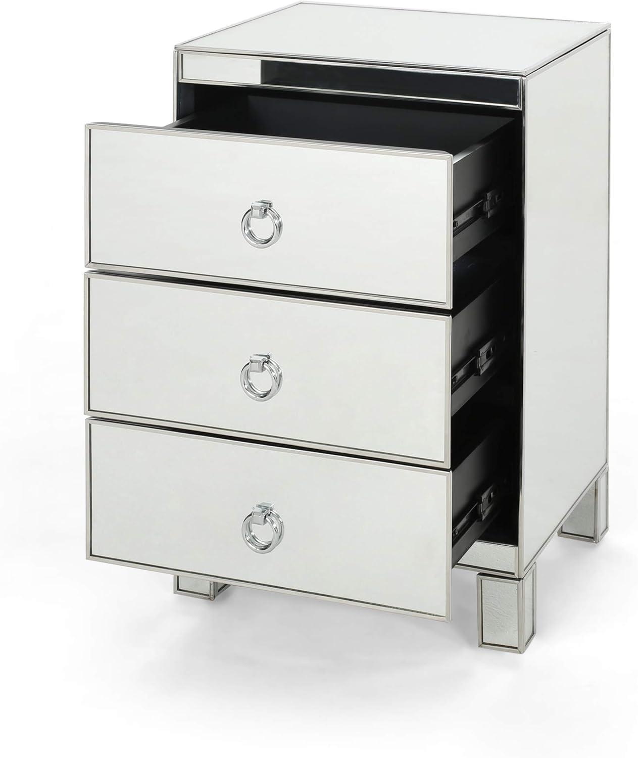 Hedy Modern Mirrored 3 Drawer Cabinet