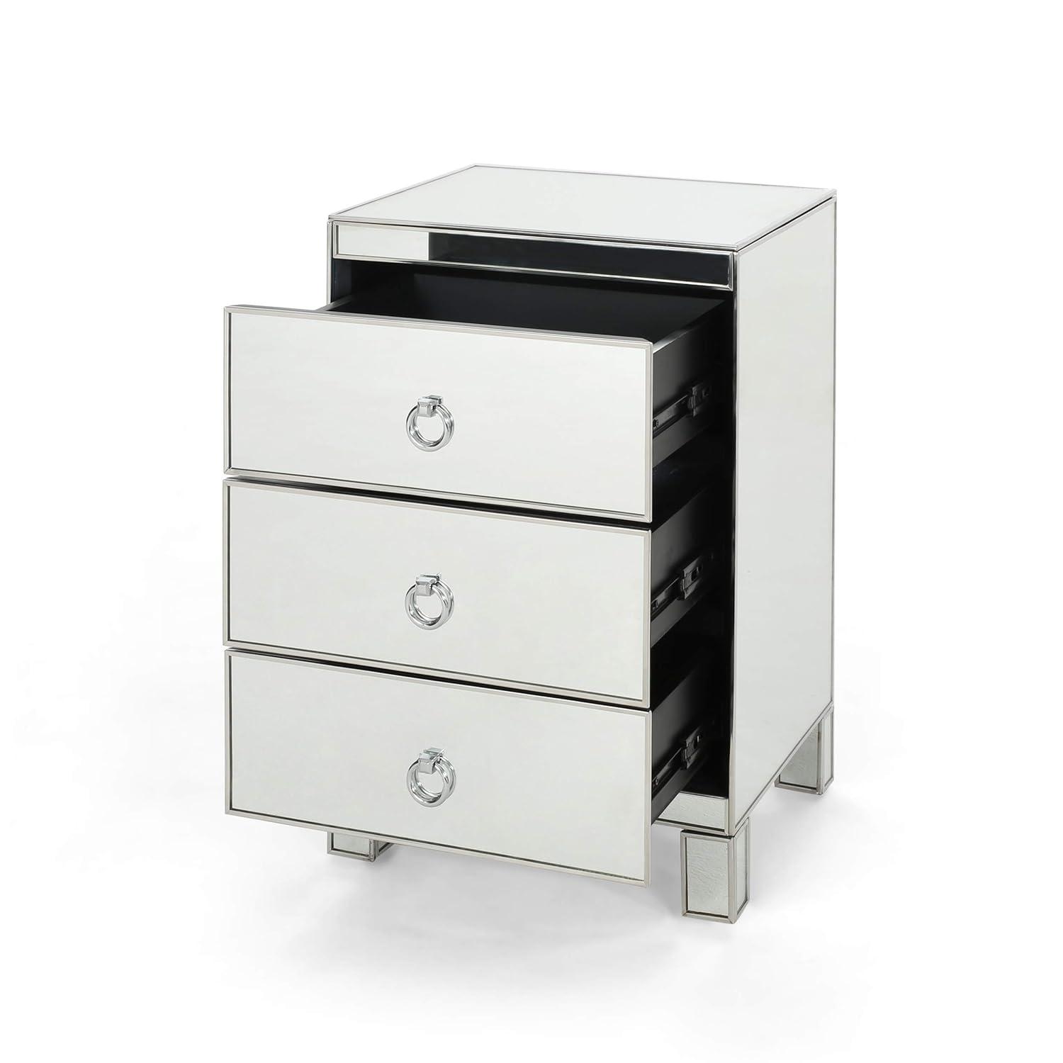 Hedy Modern Mirrored 3 Drawer Cabinet