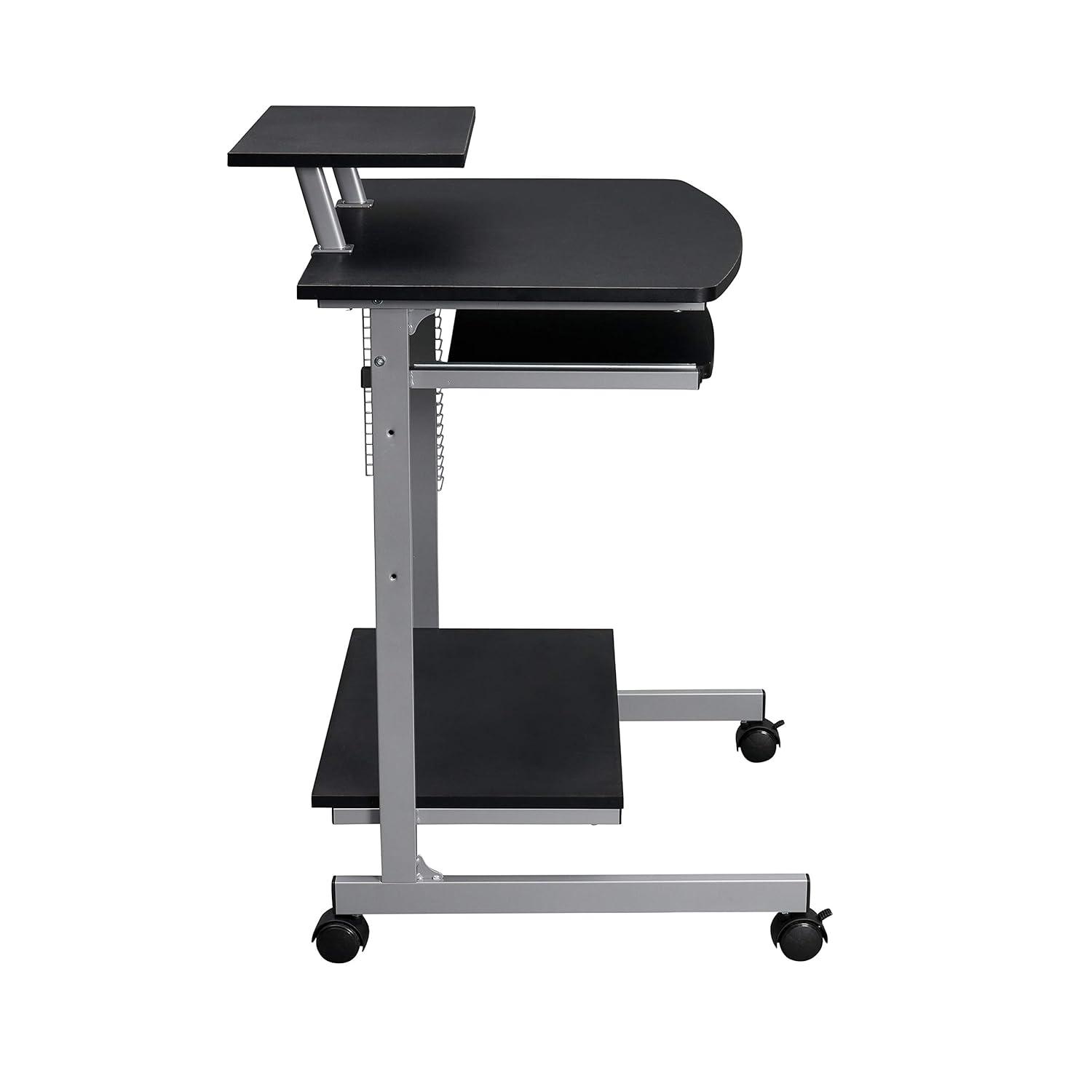 Techni Mobili Solid Wood Top Metal Base Standing Desk