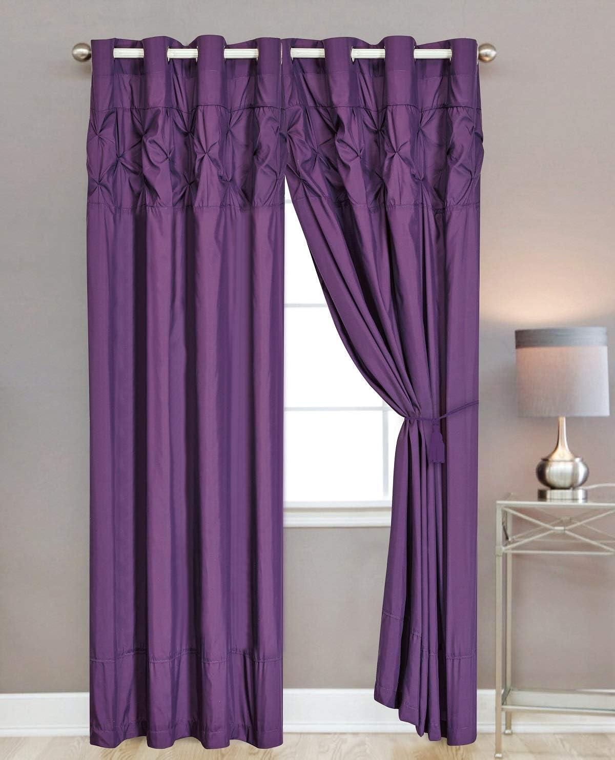 Dark Purple Microfiber Queen Comforter Set with Pillow Shams