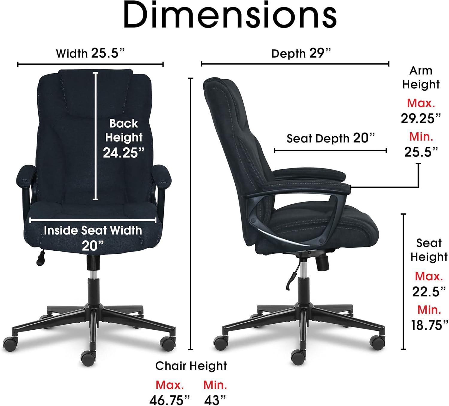 Serta Connor Ergonomic Executive Office Chair with Layered Body Pillows and Contoured Lumbar