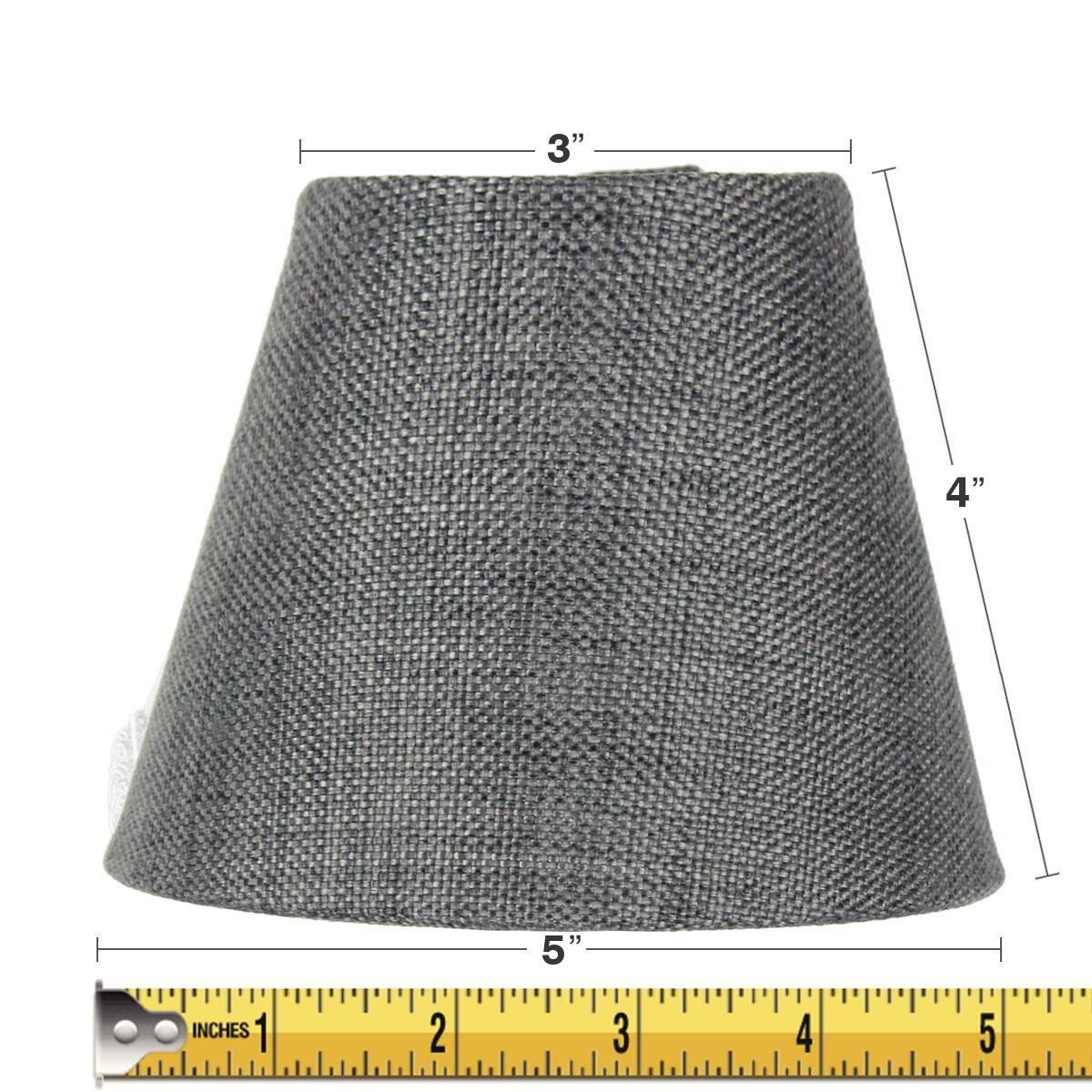 3x5x4 Granite Grey Burlap Candelabra Clip-on Lampshade - Perfect for chandeliers, foyer lights, and wall sconces -Small, Grey