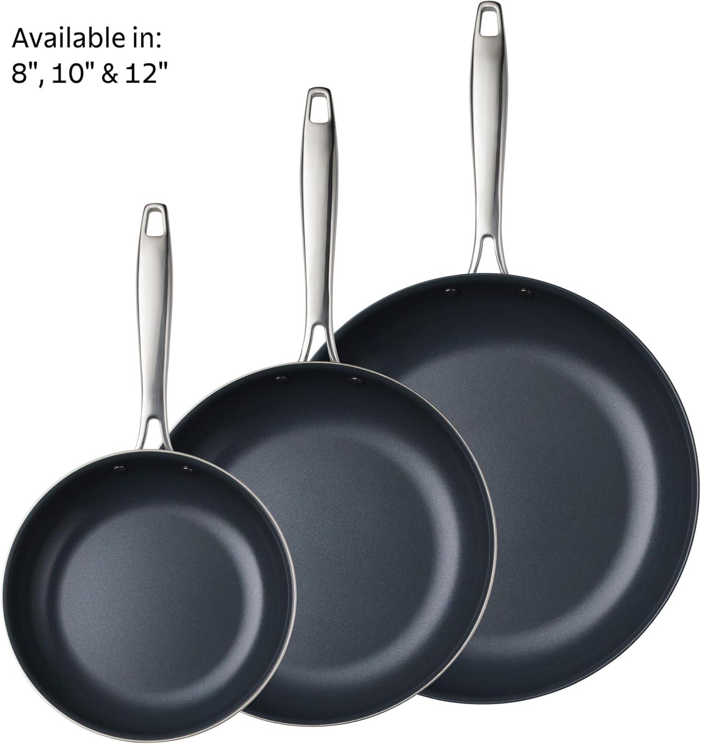 Tramontina Tramontina Signature Tri-Ply Clad Stainless Steel Frying Pan with Ceramic Non Stick Interior