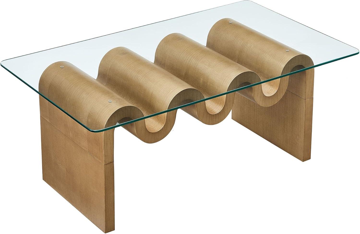 Modway Ondine Glass Top Coffee Table In Spiced Apple