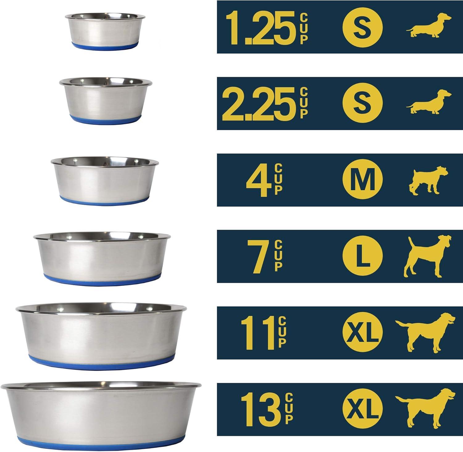 Durapet Stainless Steel Anti-Skid Pet Bowl, 2.25 Cups