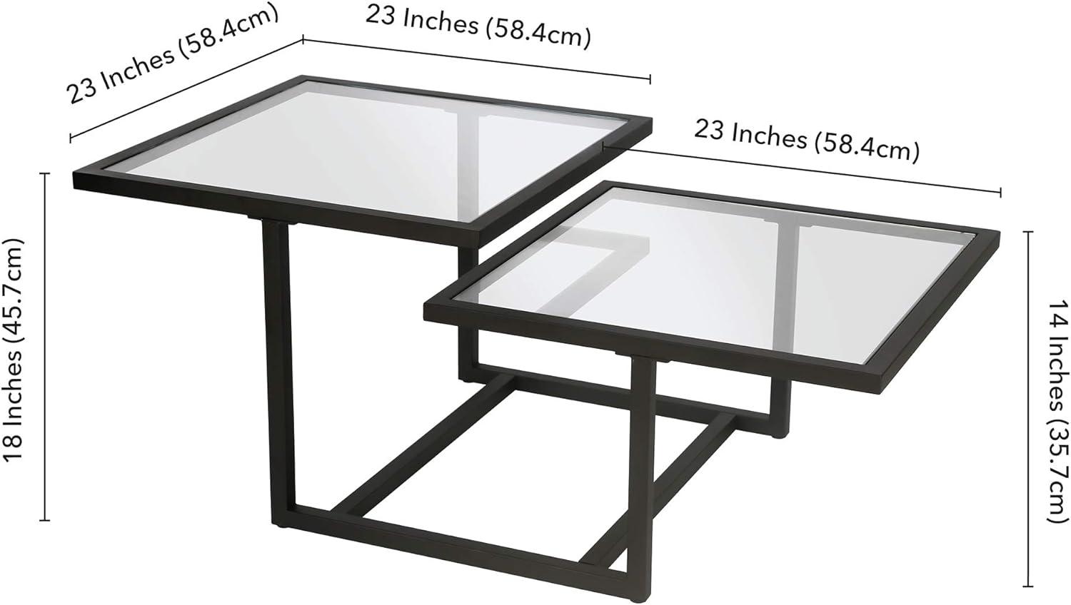 Evelyn&Zoe Amalie 43" Wide Square Coffee Table, Blackened Bronze