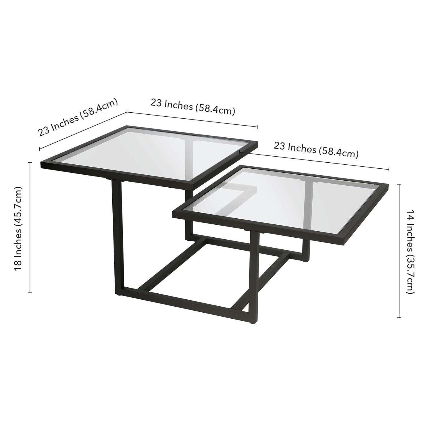 Evelyn&Zoe Amalie 43" Wide Square Coffee Table, Blackened Bronze