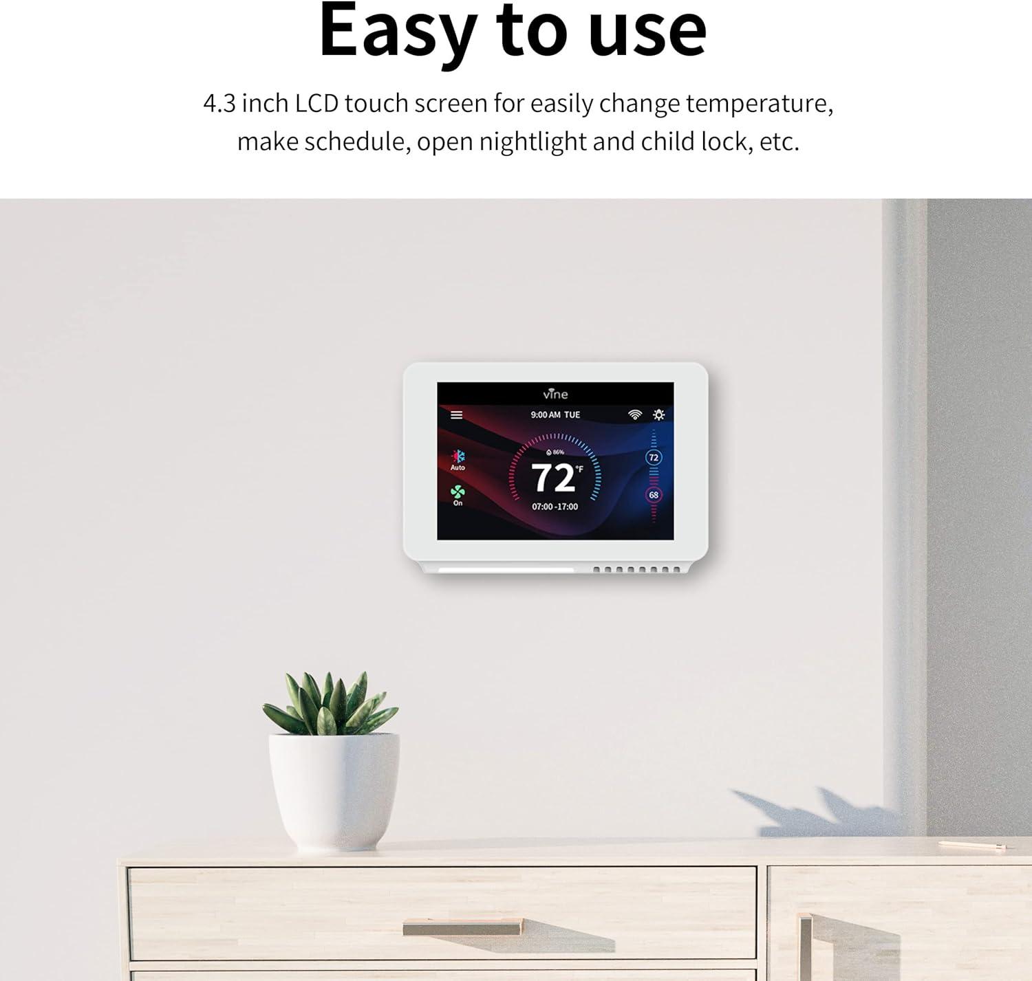 White Wi-Fi Programmable Smart Home Thermostat with Remote Control