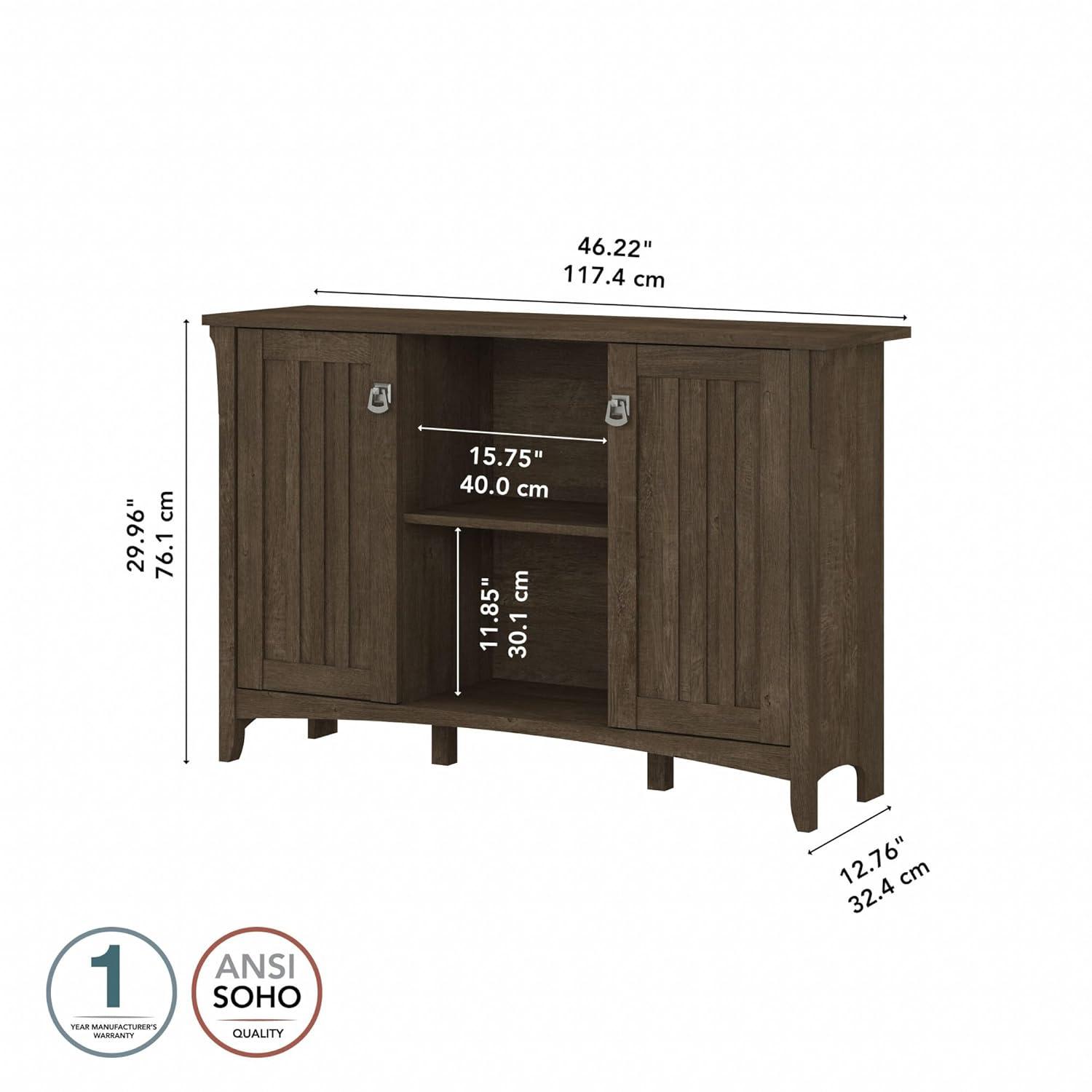 Bush Furniture Salinas Accent Storage Cabinet with Doors, Ash Brown