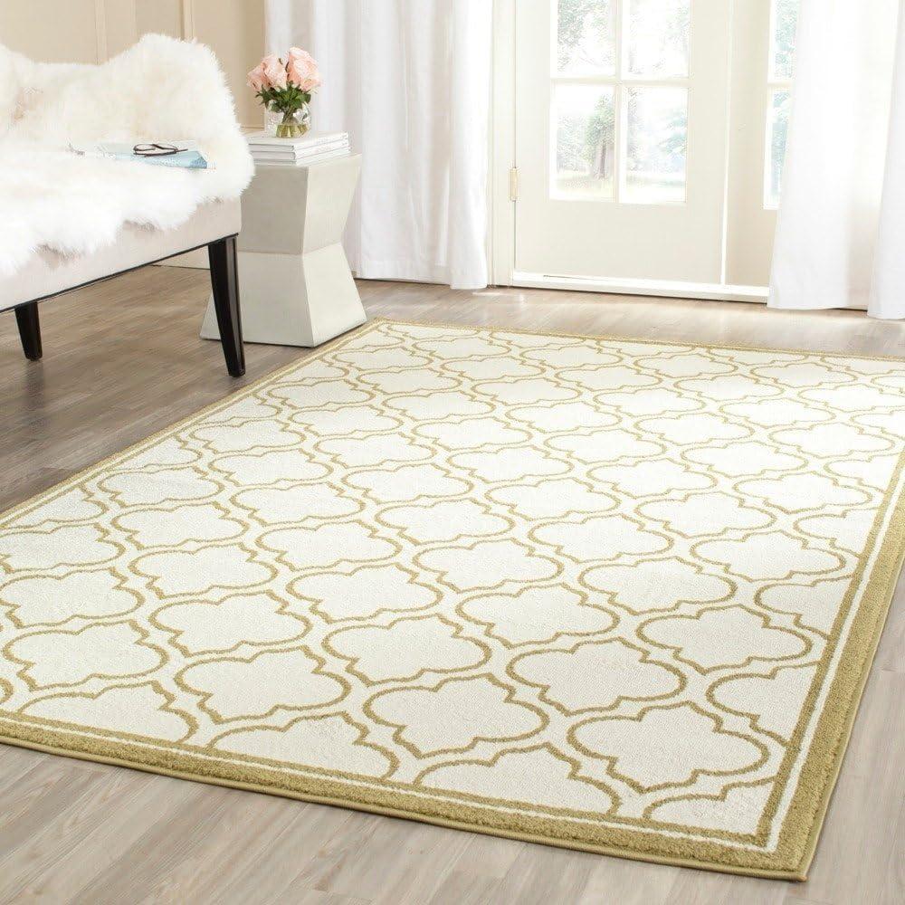 Amherst AMT412 Power Loomed Area Rug - Ivory/Light Green - 6'x9' - Safavieh.