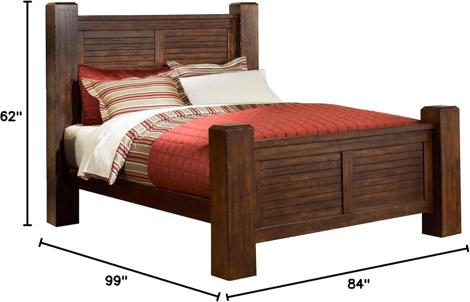 Progressive Trestlewood King Poster Bed in Mesquite Pine