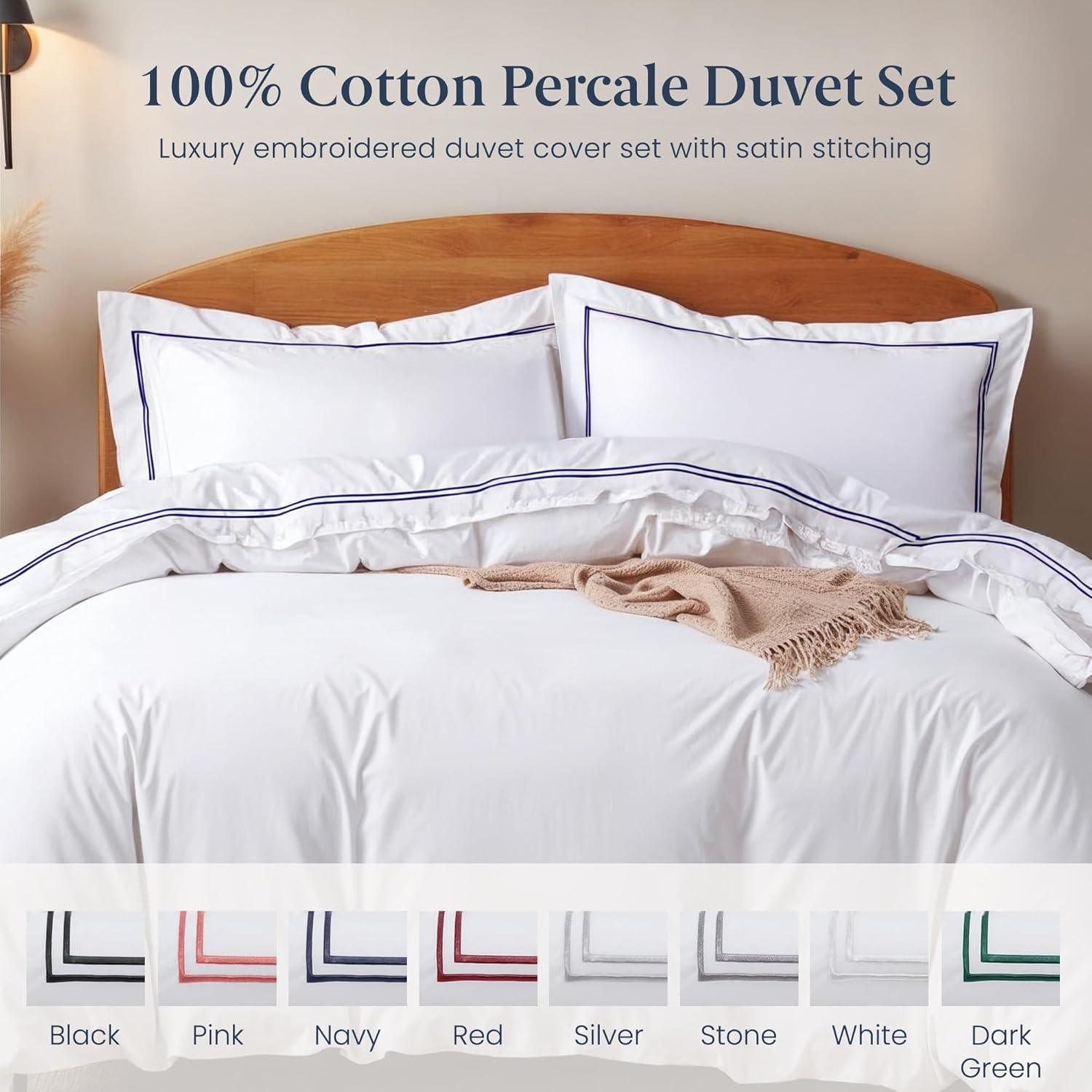 Ella Jayne Twin Duvet Cover (2 Pieces), 100% Cotton Percale, Twin/Twin XL, Soft, Breathable & Lightweight Including Duvet Cover Twin (1 Piece) 68" x 90" Inches with 1 Pillow Shams (Black Design)