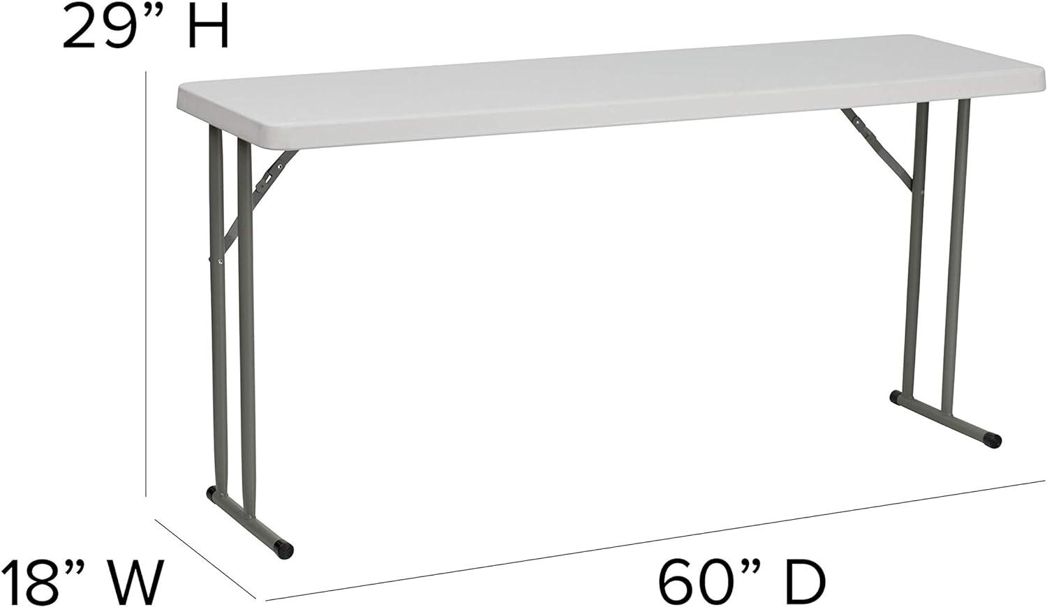 Emma and Oliver 5-Foot Rectangle Granite White Plastic Folding Training / Seminar Table