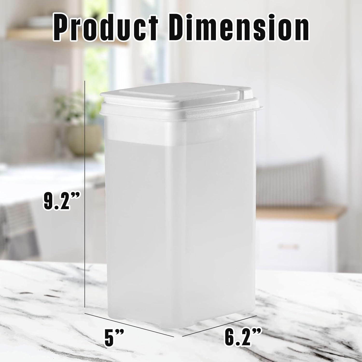 Buddeez Flour and Sugar Container - 3.75 Quart All Purpose Kitchen Organization and Storage Unit, Large Food Storage Container For Kitchen and Organizing Your Pantry (with Scoop)