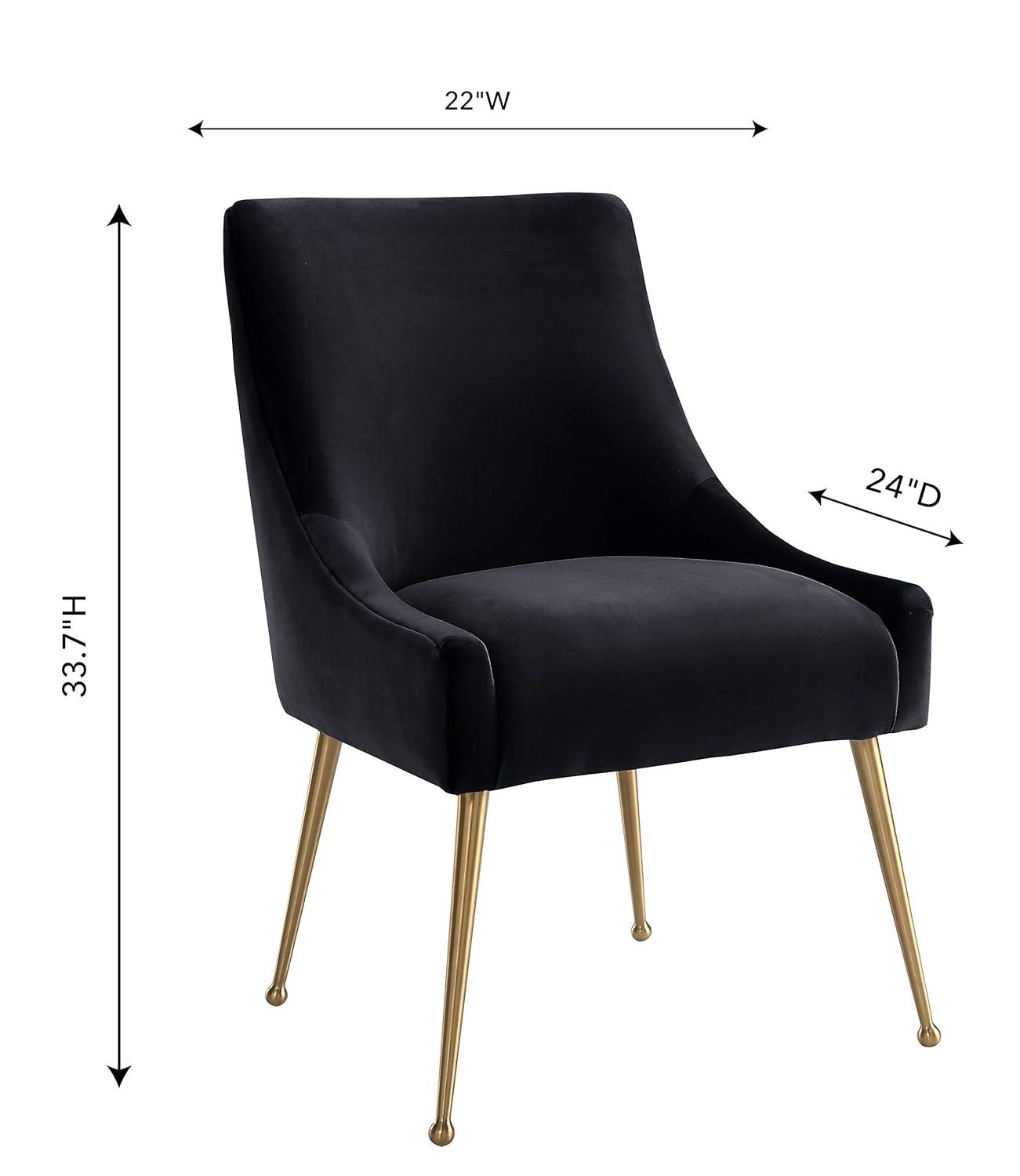 Beatrix 19'' H Velvet Upholstered Metal Parsons Chair