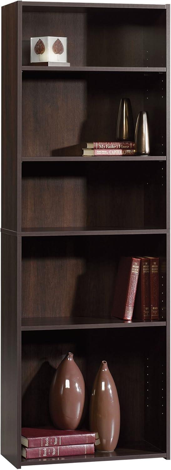 Sauder Beginnings Engineered Wood 5-Shelf Bookcase in Cinnamon Cherry