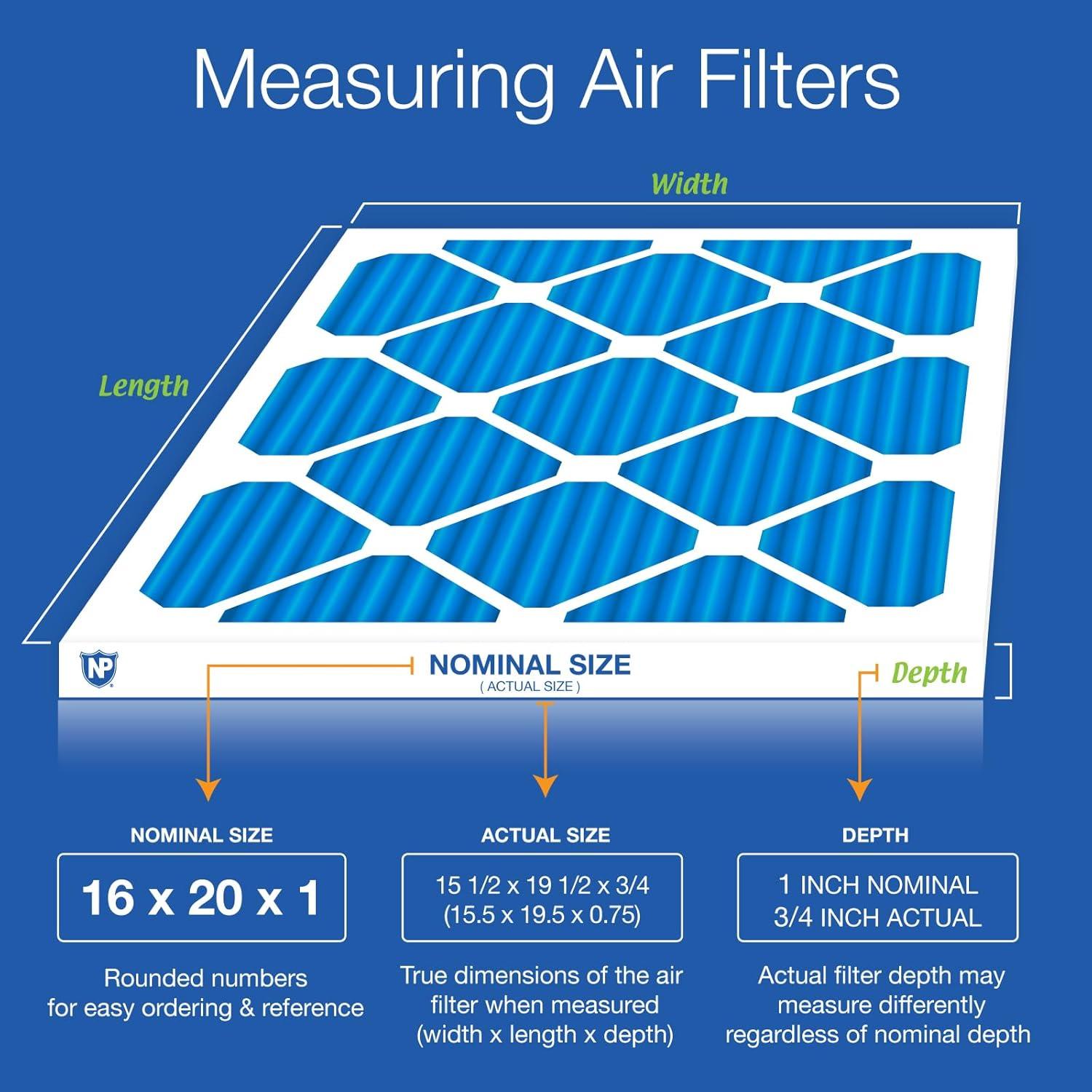 Nordic Pure 16x20x1 Pleated Carbon Air Filters 4-Pack