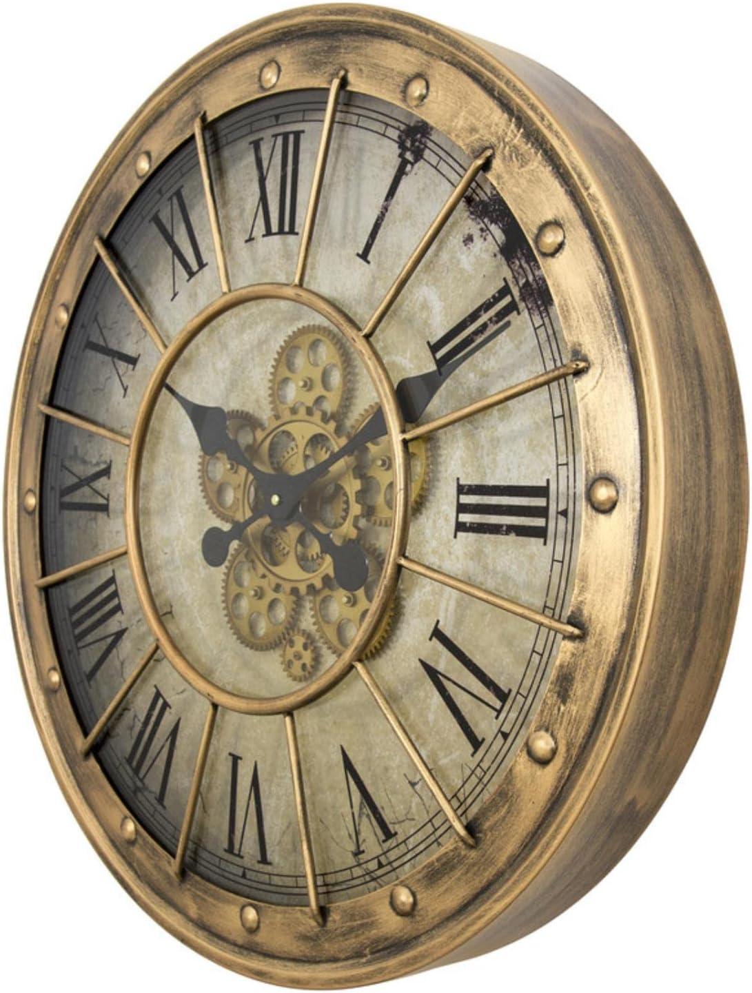 Yosemite Home Decor Gilded Round Gear Clock