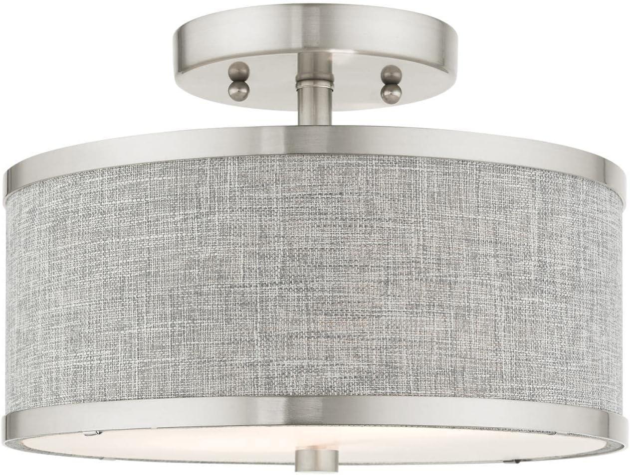 Livex Lighting Park Ridge 2 - Light Semi-Flush Mount in  Brushed Nickel