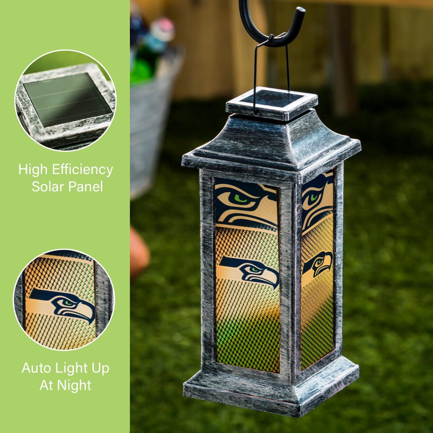 Seattle Seahawks Black and Green Solar Powered Lantern