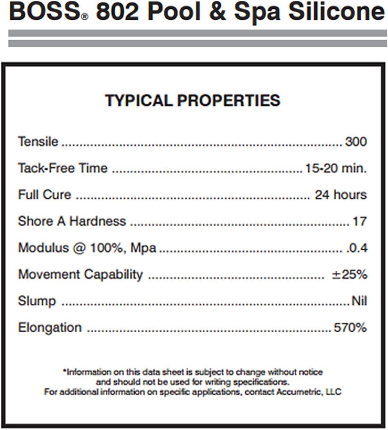 2-Pack Boss 802 Clear Pro Grade Silicone Sealant for Pool, spa, Household - 2 x 280ML. Tubes