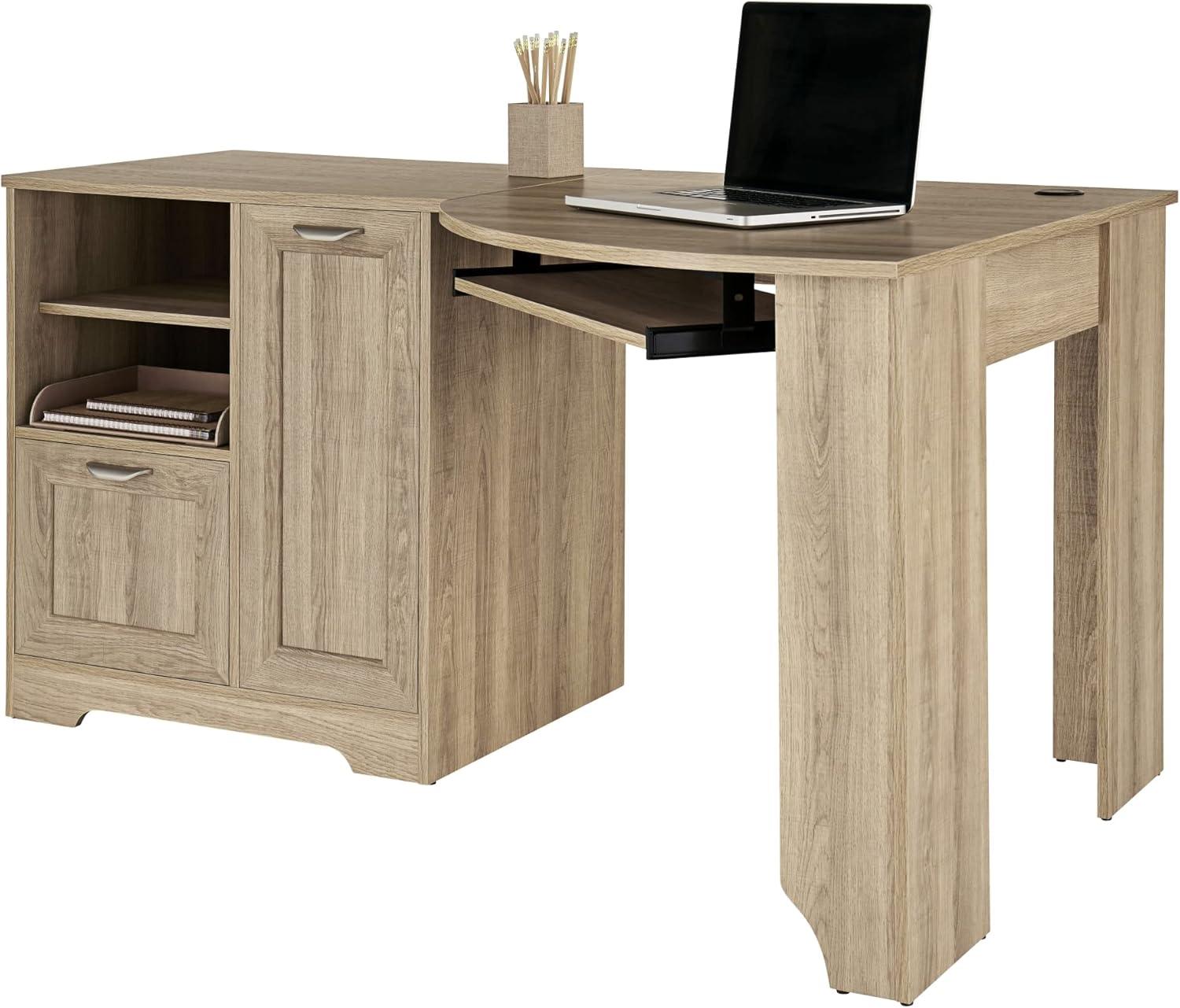 Realspace® Magellan 60"W Corner Computer Desk, Blonde Ash