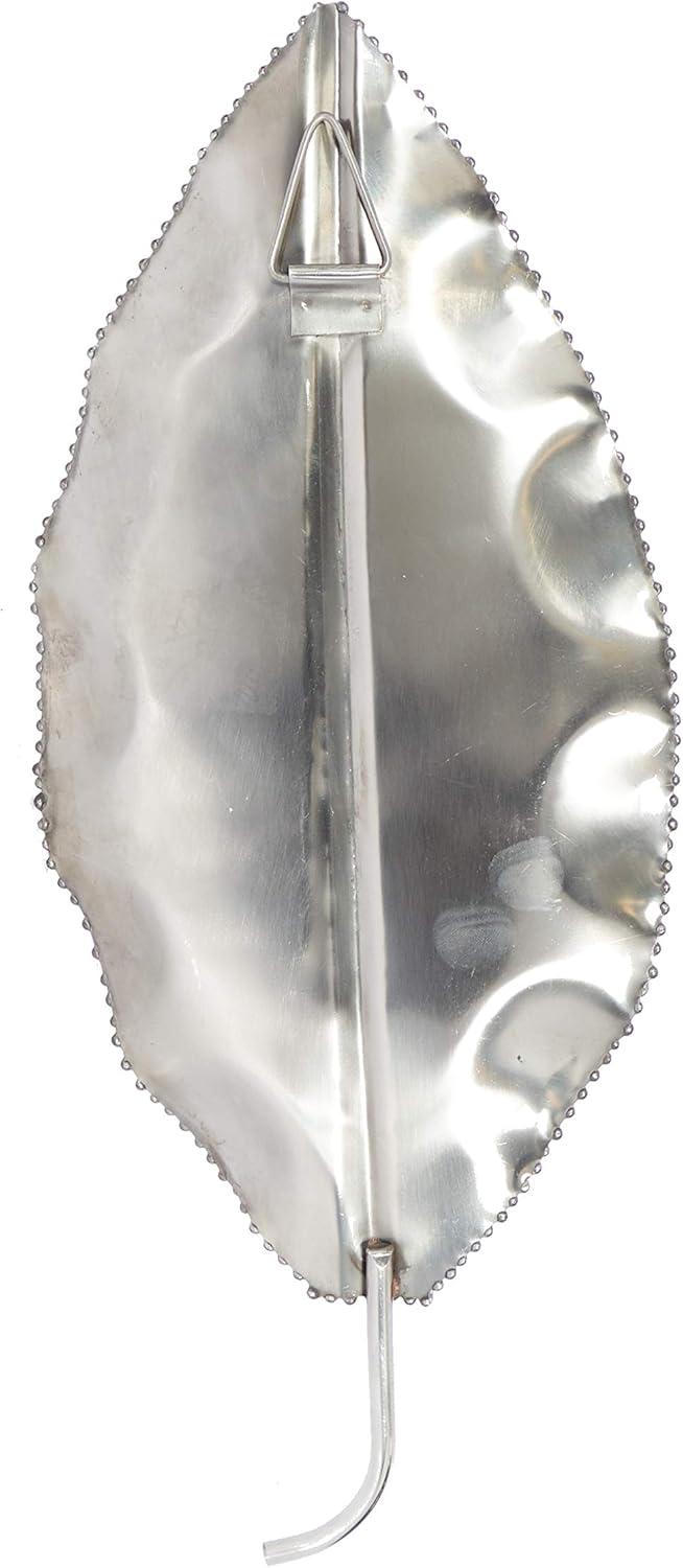 Elegant Silver Leaf-Shaped Stainless Steel Wall Sconce