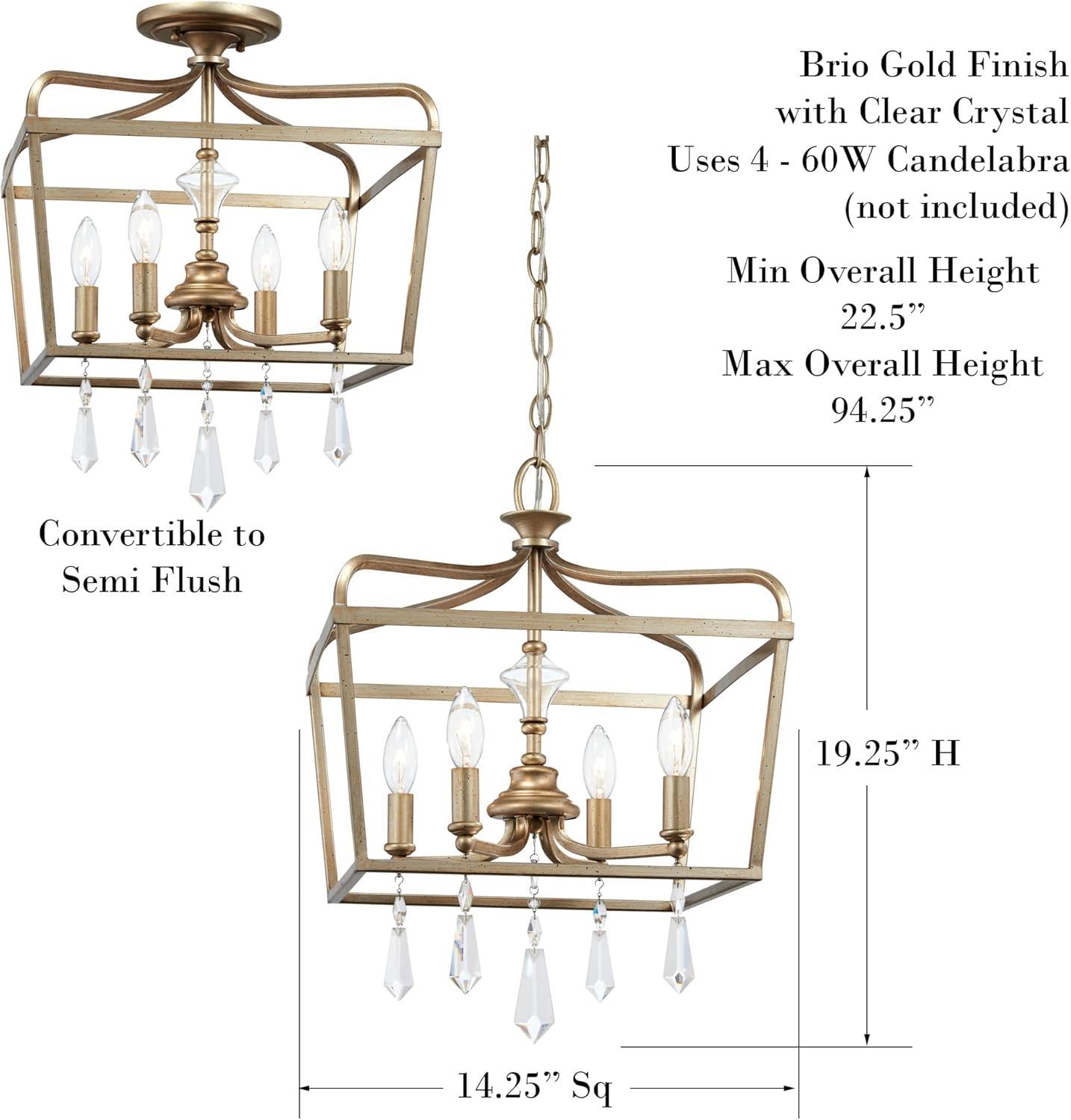 Minka Lavery Laurel Estate 14 1/4" Wide Brio Gold 4-Light Pendant