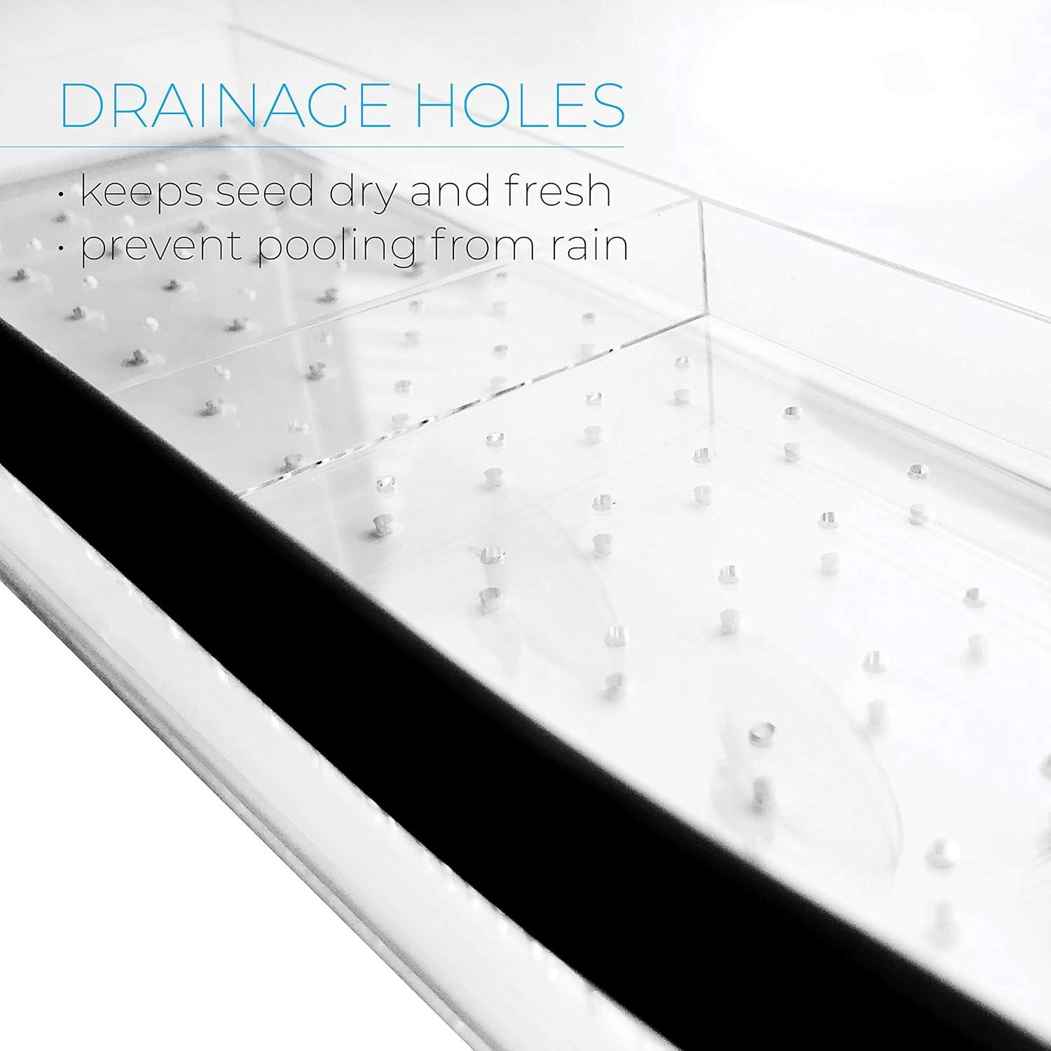 Clear Acrylic Window-Mounted Bird Feeder with Removable Seed Tray