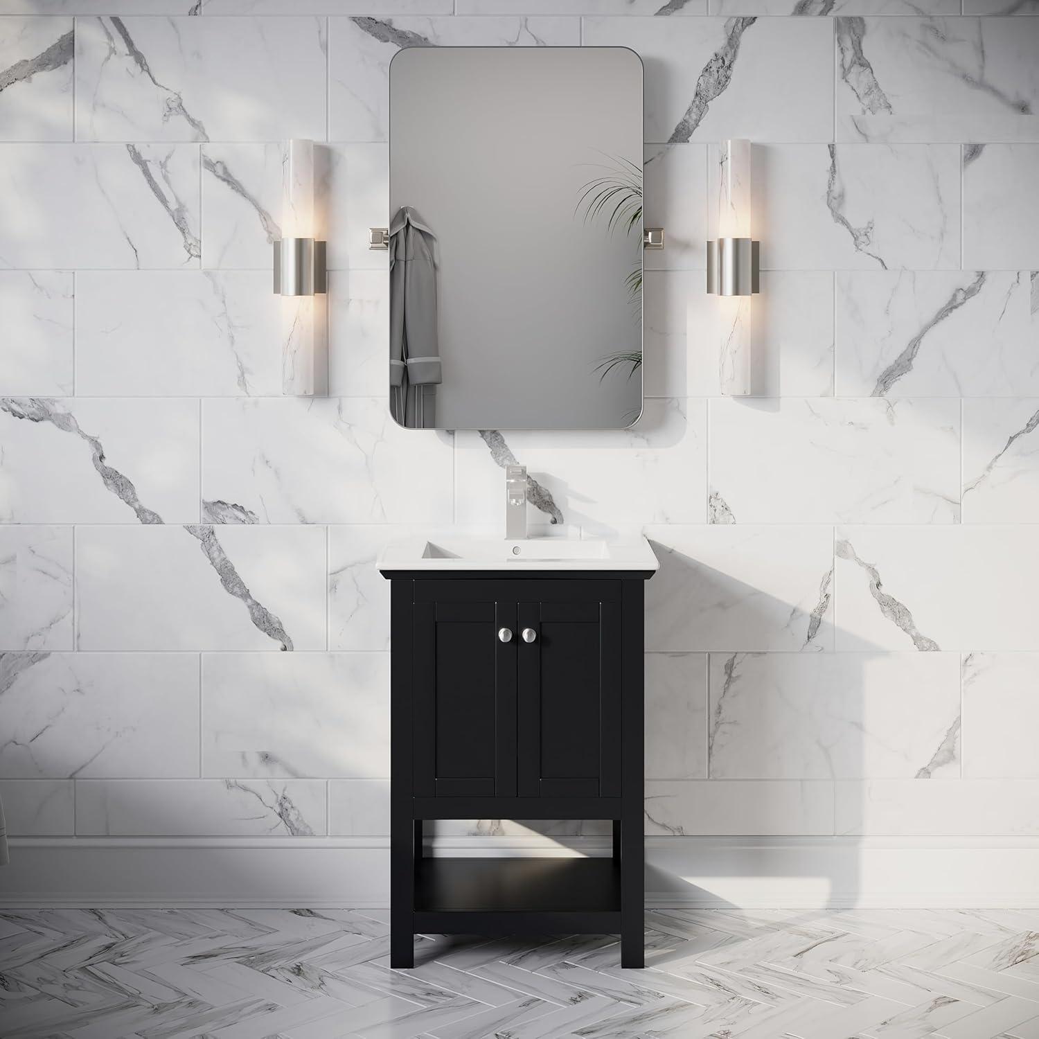 Manchester 24" Freestanding Single Sink Bathroom Vanity with Integrated Sink (Faucet Not Included)