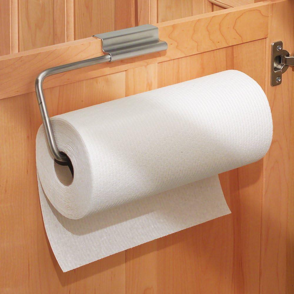 Stainless Steel Over-Cabinet Paper Towel Holder with Foam Backing