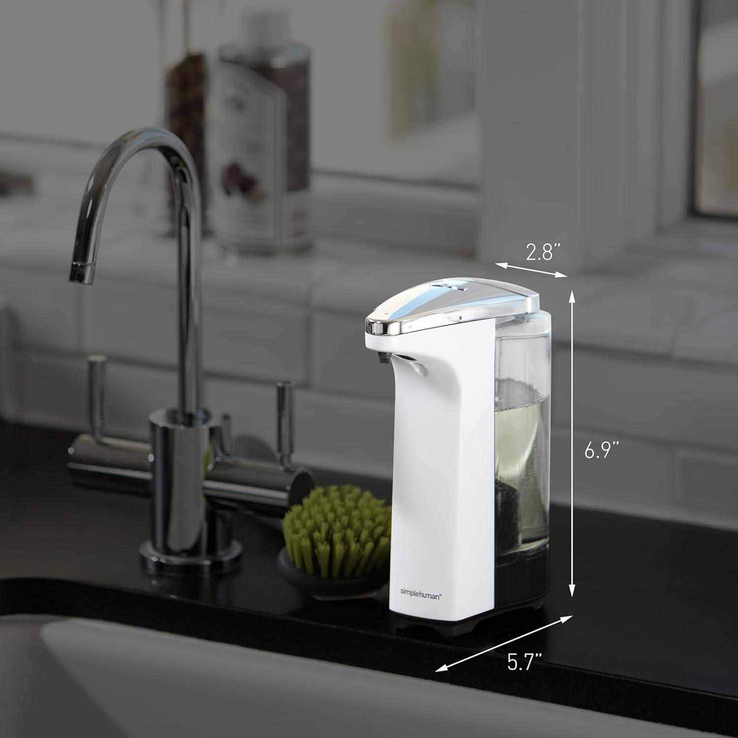 Simplehuman 8 oz. Touch-Free Sensor Liquid Soap Pump Dispenser with Soap Sample, Brushed Nickel