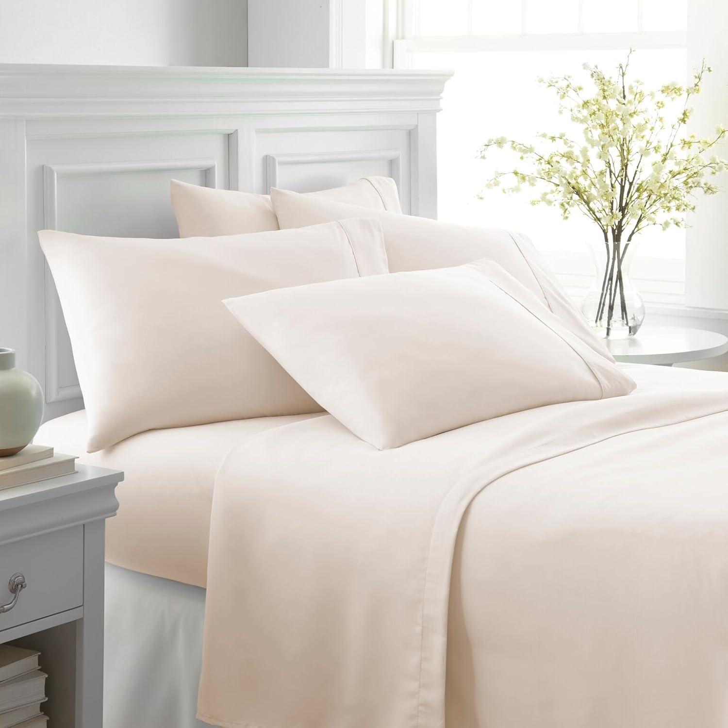 Ivory Twin Deep Pocket Microfiber Bed Sheet Set