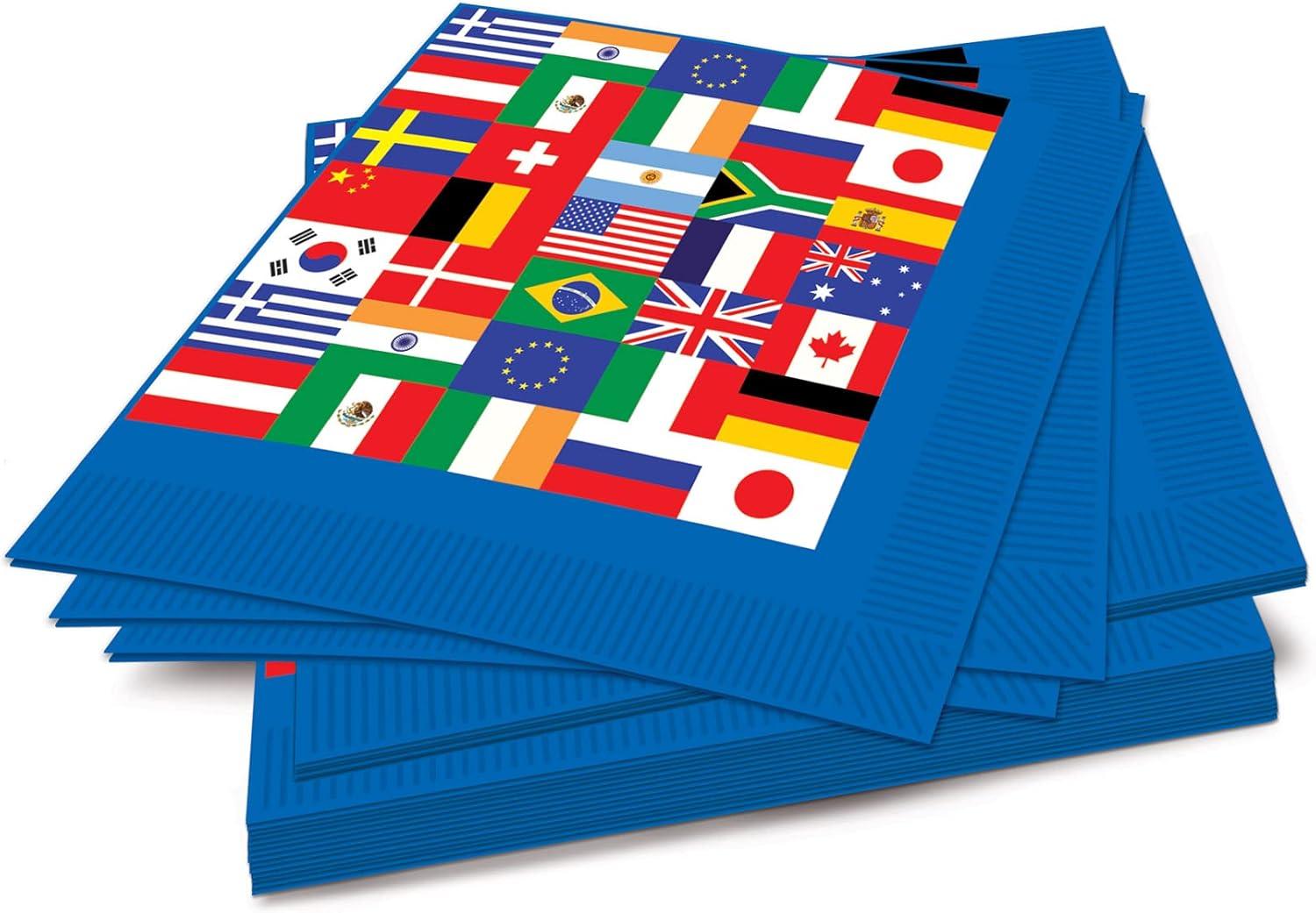 Beistle International Flag Luncheon Napkins